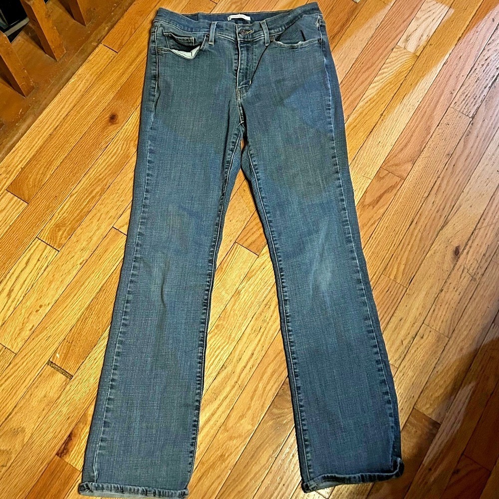 LEVIS‎ CLASSIC BOOT RED TAB WOMENS MEDIUM WASH DENIM JEANS TAG SIZE 10M T52-16